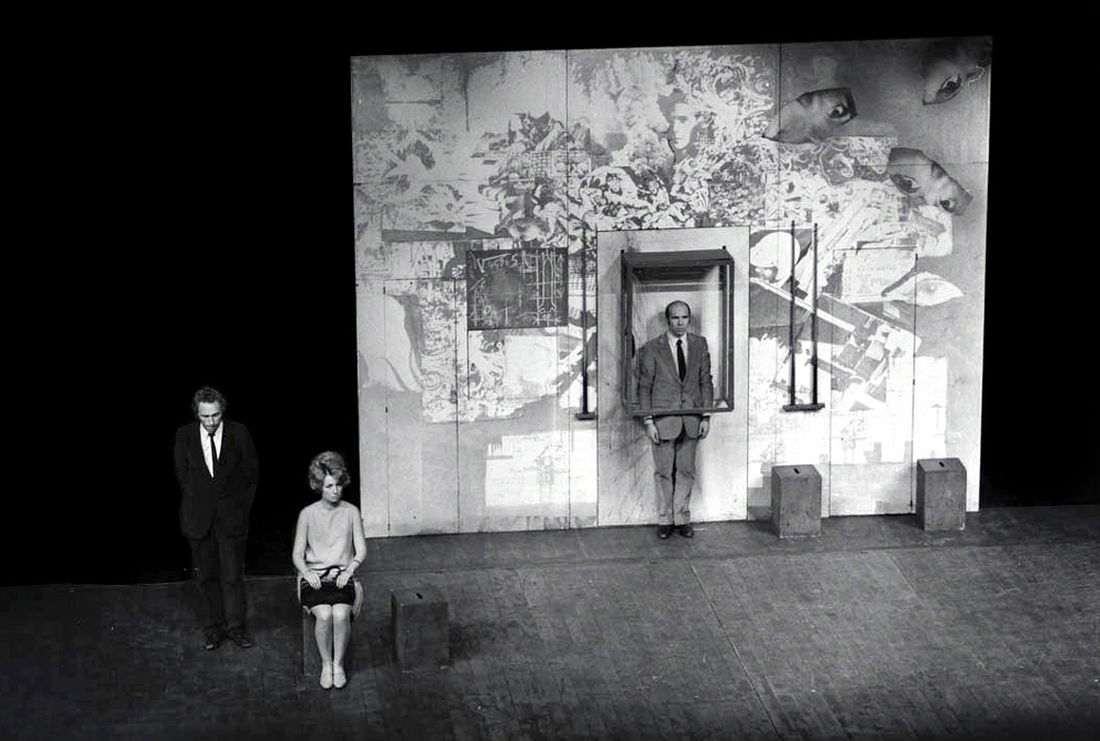 Pierre Richard, Danièle Girard et Jean Bouchaud dans Les Caisses, qu’est-ce ? (Jean Bouchaud, 1966)